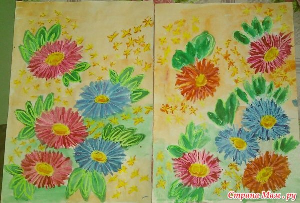 Рисование восковыми мелками