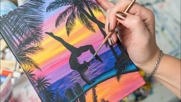 Человек восковыми мелками