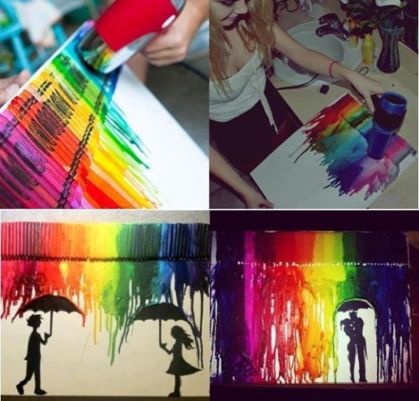 Восковые мелки идеи для рисования