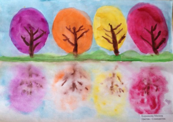 Монотипия Пейзажная нетрадиционная техника в детском саду