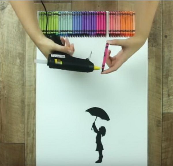 Рисование восковыми мелками и феном