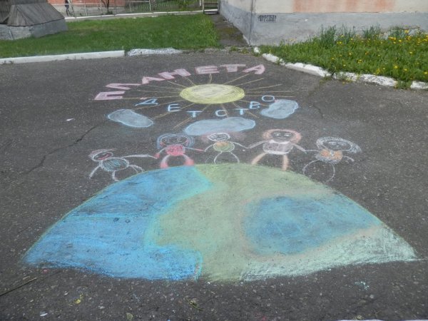 Детские рисунки на асфальте