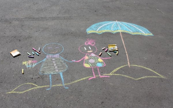 Конкурс рисунков на асфальте ко Дню защиты детей