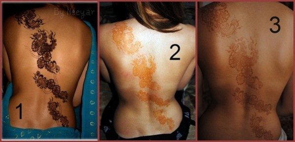 Рисунки хной после смывания