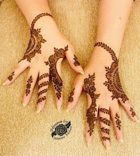 Узоры хной на руке легкие для девушек