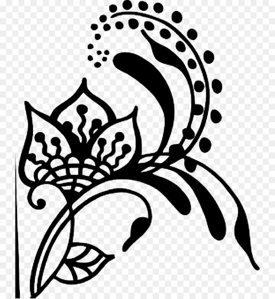 Цветочные узоры хной