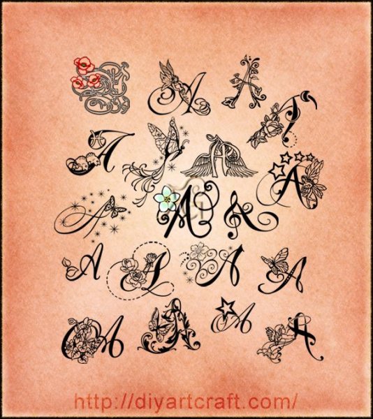Красивые тату с инициалами