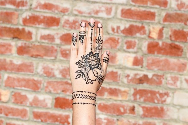 Рисунки хной на пальцах