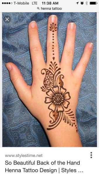 Мехенди коричневой хной