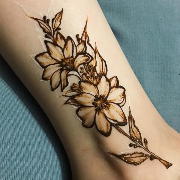 Мехенди цветы