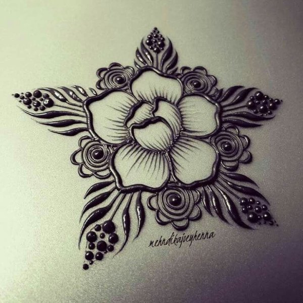 Мехенди цветы