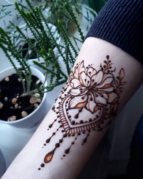 Мехенди цветы