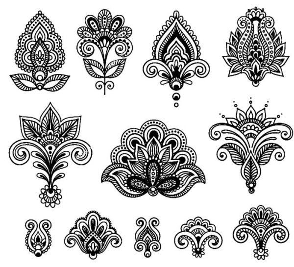 Узоры для рисования хной