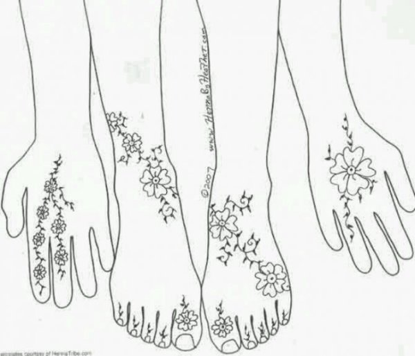 Мехенди на ноге эскизы