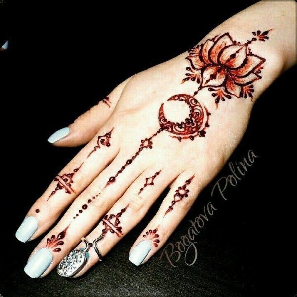 Мехенди на руке месяц