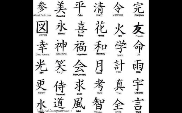 Трафарет японские иероглифы