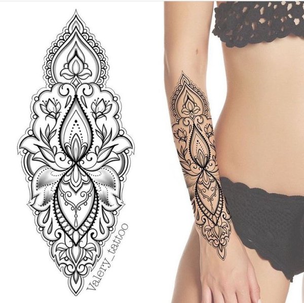 Дотворк Мандала тату браслет