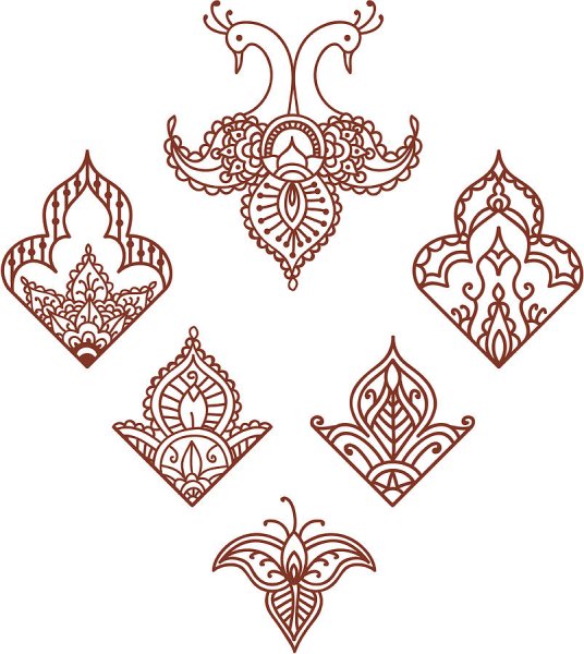 Татарские узоры хной