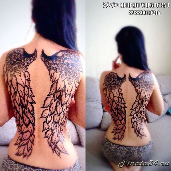 Мехенди Крылья на спине
