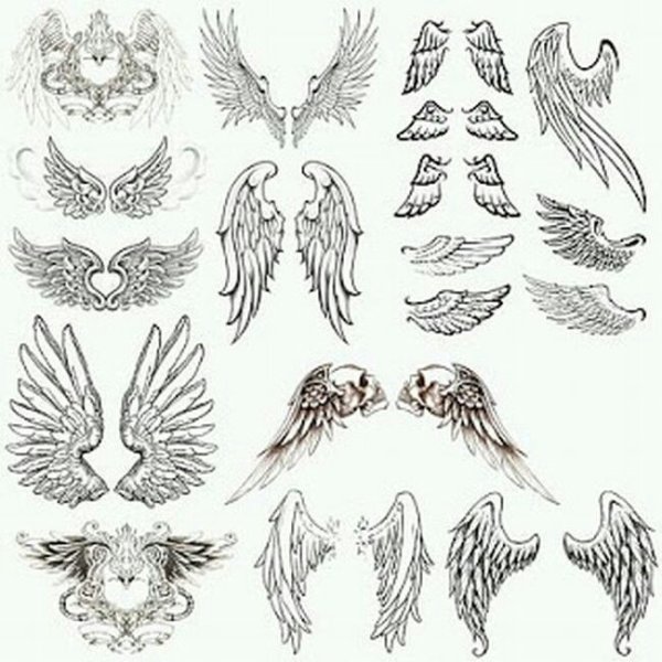 Тату крылышки маленькие