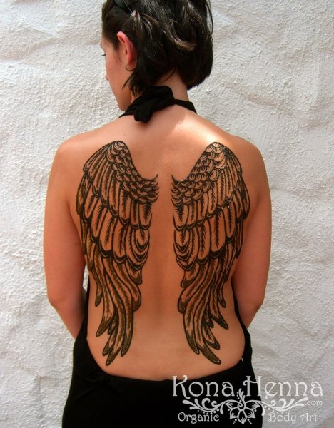 Тату хной Крылья