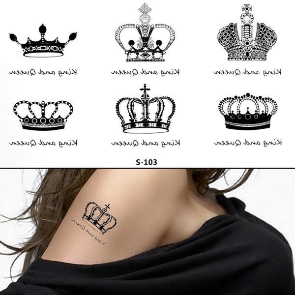 Тату корона для девушек