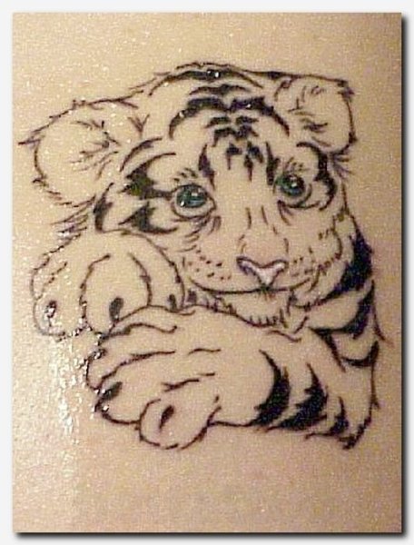 Эскиз тату хной тигр