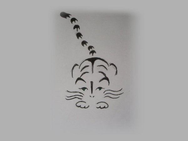 Легкие тату тигра