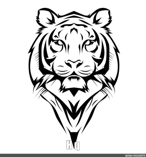 Тату хной тигр