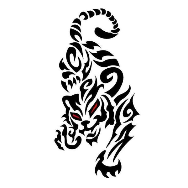 Тату хной тигр