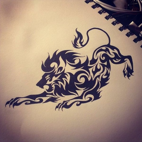 Тату тигра эскизы трайбл