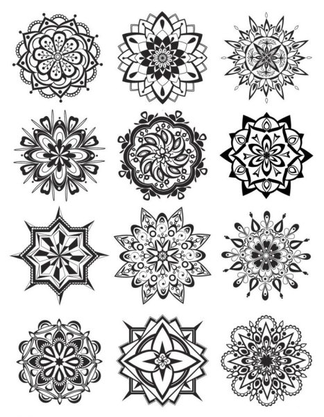 Мандала тату эскиз