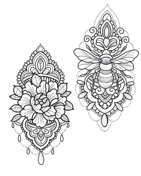 Трафарет для мехенди рука