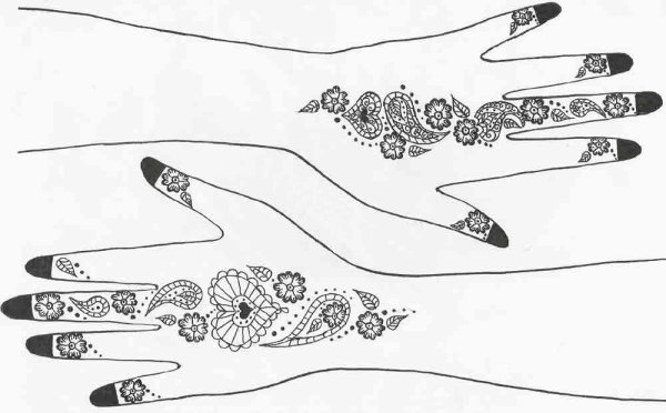 Рисунок хной на теле в домашних условиях