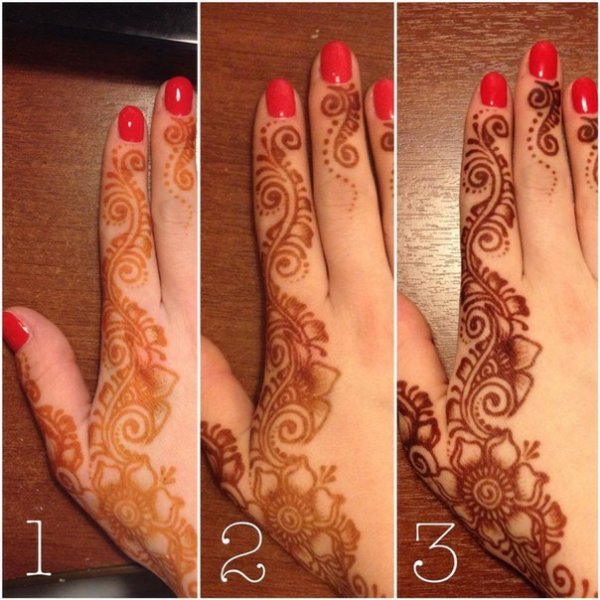 Тату коричневой хной