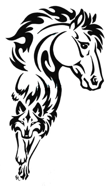 Трафарет для выжигания лошадь