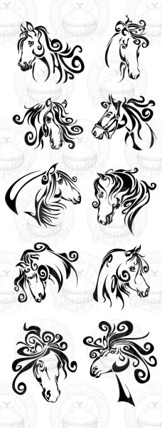 Тату хной лошадь