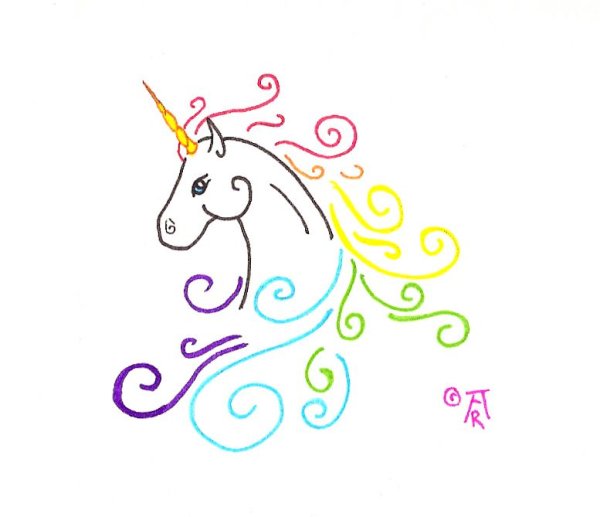 Эскиз единорога для детей