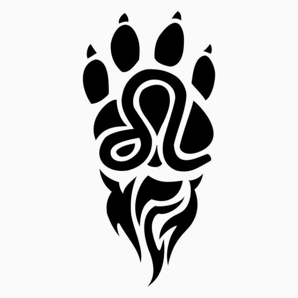 Тату трайбл знак зодиака Лев