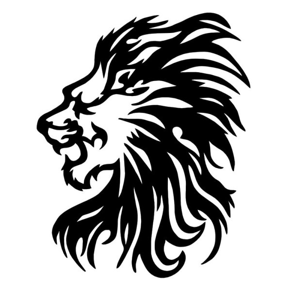 Тату Лев контурный