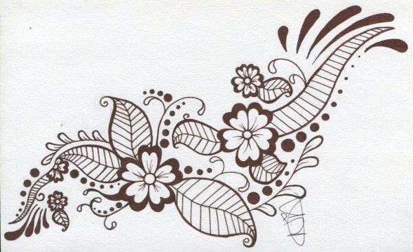 Узоры для хна на листе