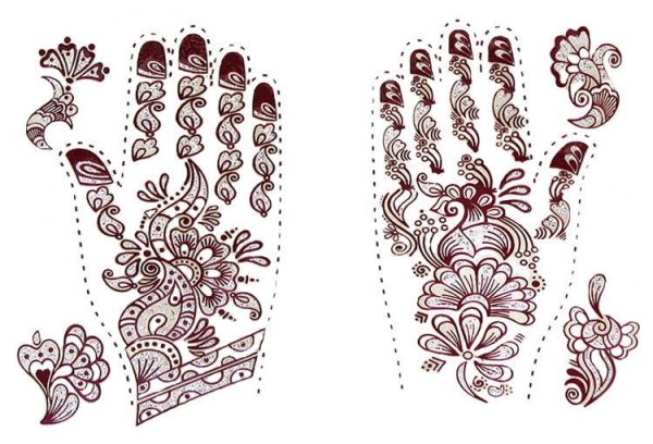Трафареты для мехенди на ногу