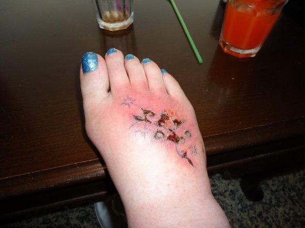 Рисунок хной через неделю