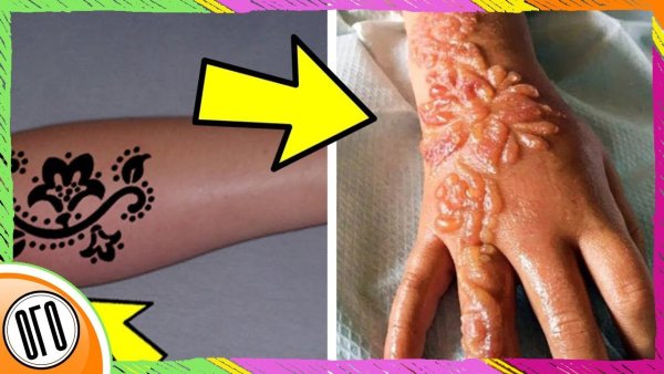 Тату коричневой хной