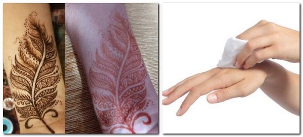 Буквы хной на руке
