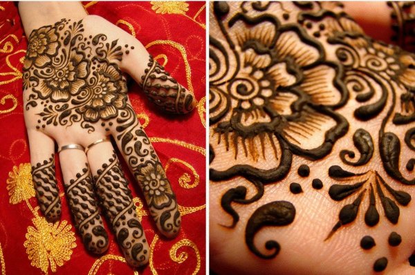 Мехенди коричневой хной