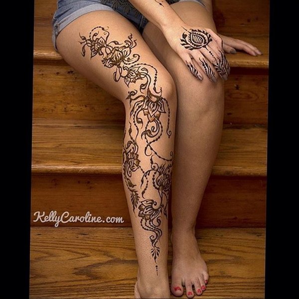 Мехенди ноги колени