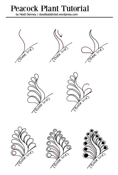 Зентангл узоры для начинающих пошагово схемы