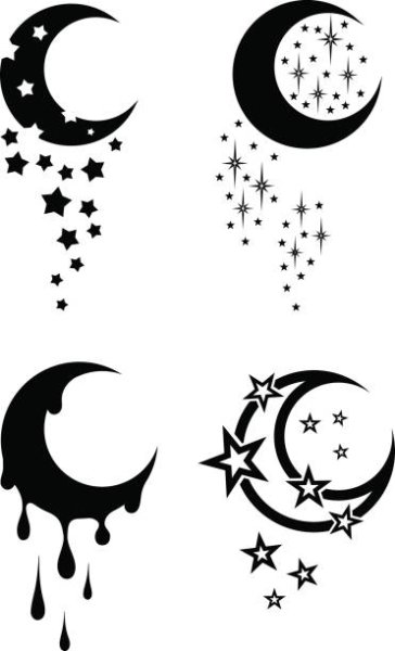 Тату Луна эскизы