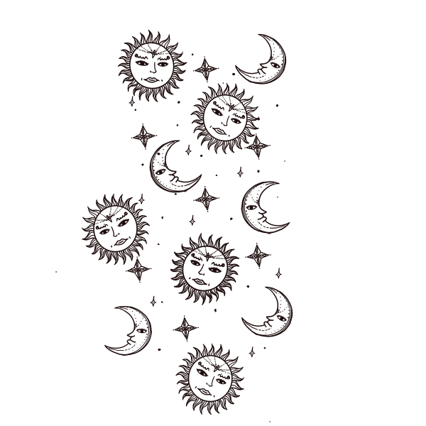 Тату солнце и Луна Графика